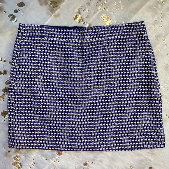 NWOT J. Crew Metallic Tweed Woven Skirt with Back Zipper Size 6 💗 - Picture 1 of 7